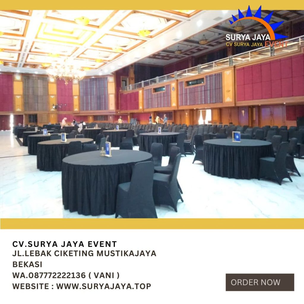 Sewa Round table dan Kursi Futura Cover Hitam Jakarta