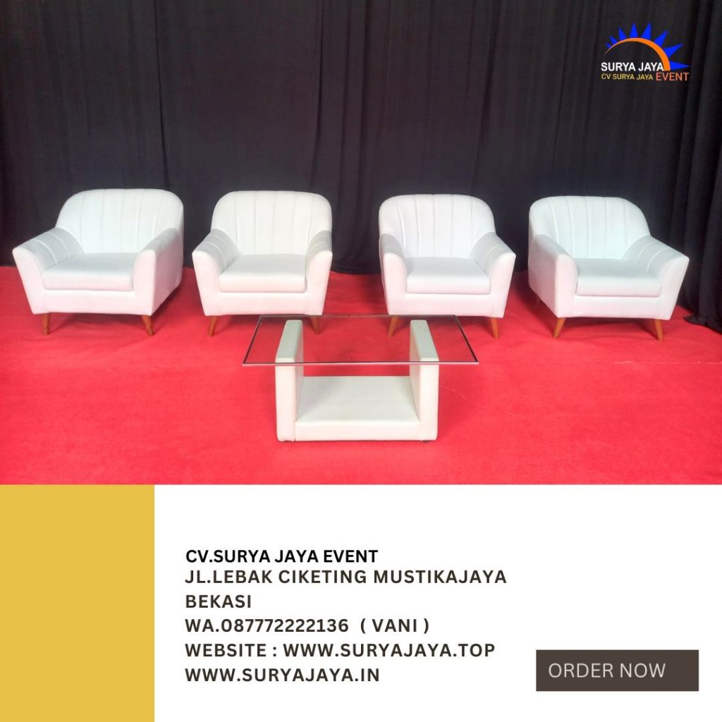 Sewa Sofa Retro Triple Dan Single Putih Jakarta
