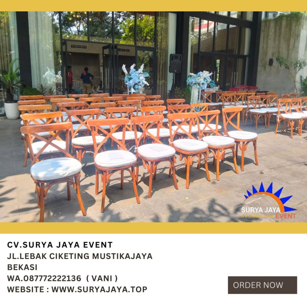 Rental Kursi Silang Cross Back Kayu Area Jakarta Bekasi
