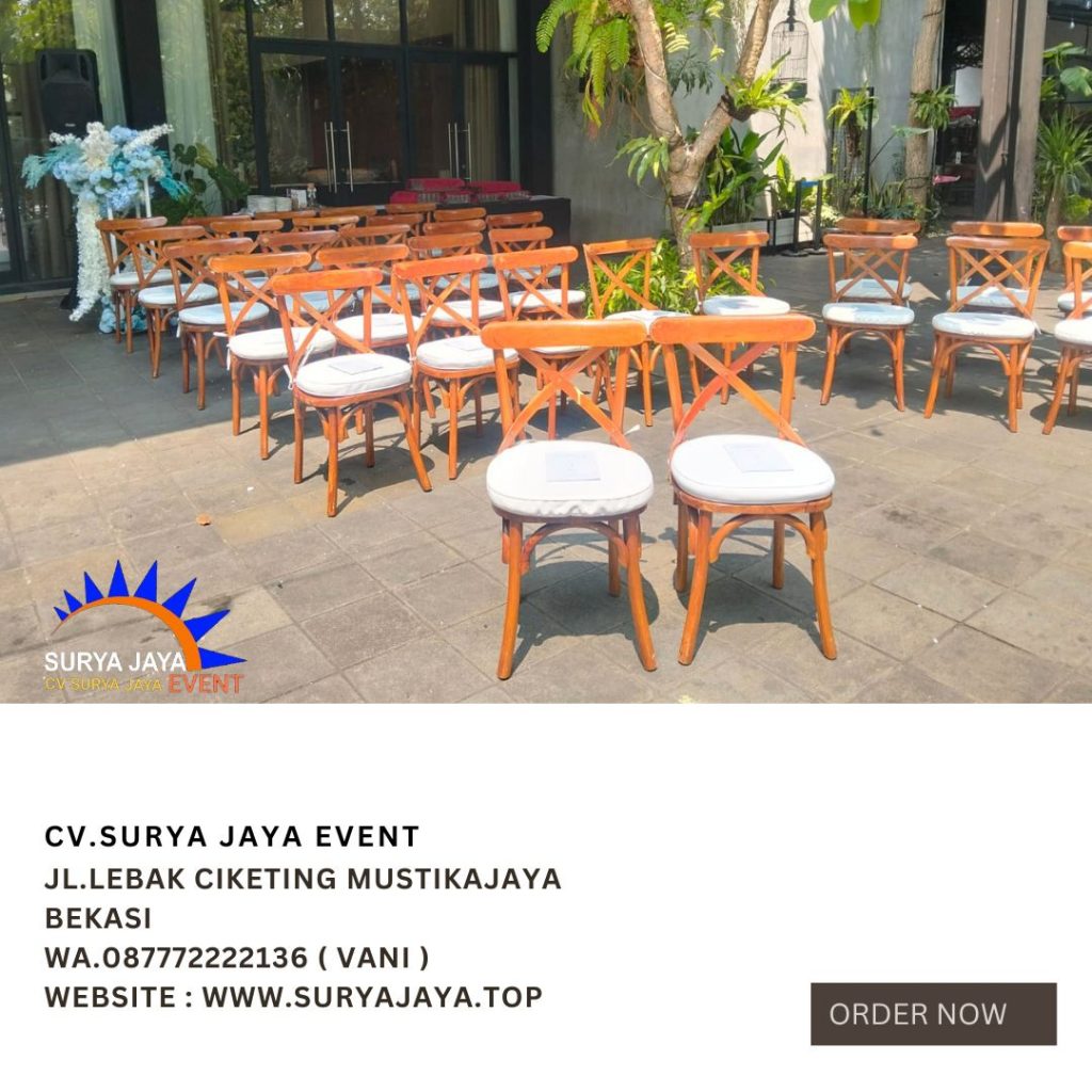 Rental Kursi Silang Cross Back Kayu Area Jakarta Bekasi