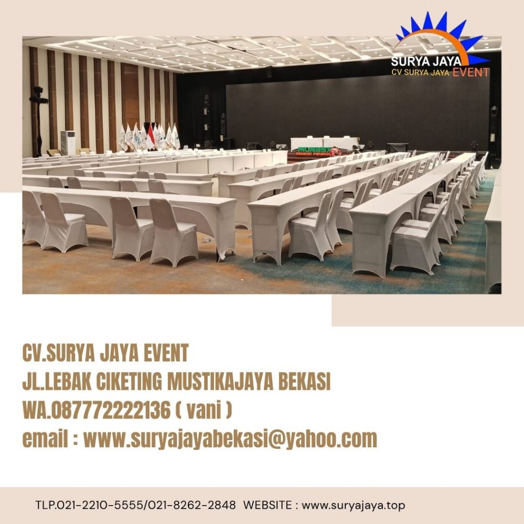 Sewa Meja IBM Cover Ketat Putih Plaza BNI Bsd City Tangerang