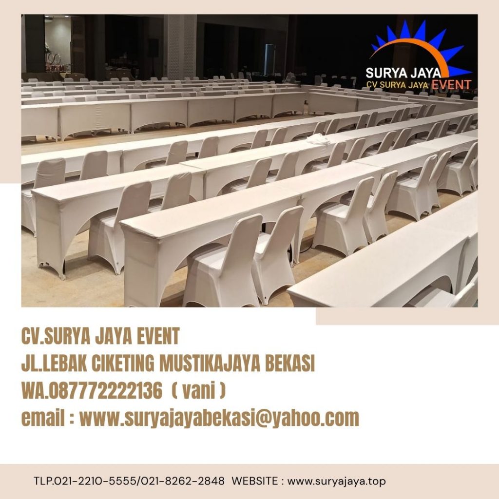 Sewa Meja IBM Cover Ketat Putih Plaza BNI Bsd City Tangerang