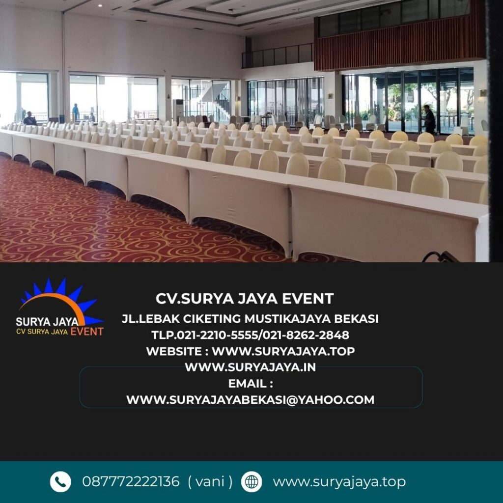 Sewa Meja IBM Taplak Ketat Putih Jakarta (0877-7222-2136)
