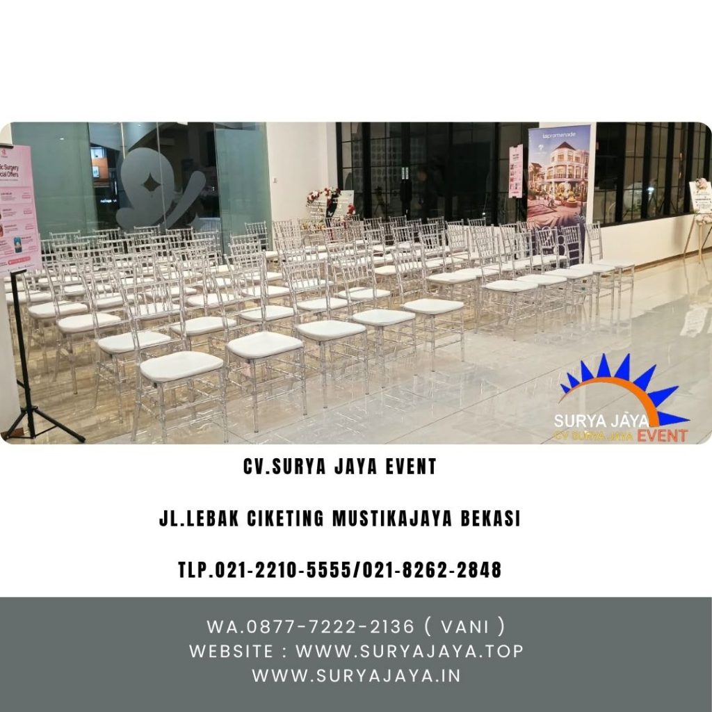 Sewa Kursi Acrylic tiffany plus Bantalan karawang (087772222136)