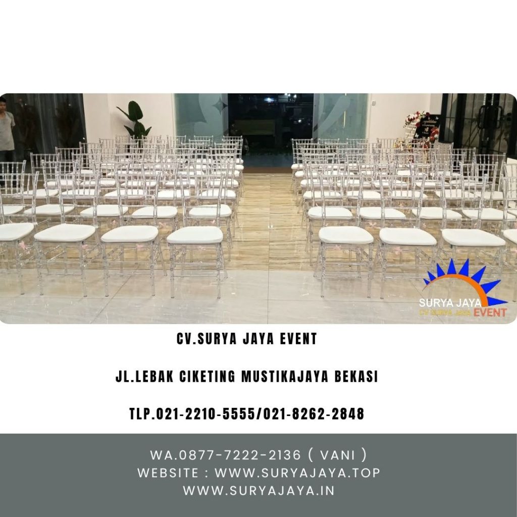 Sewa Kursi Acrylic tiffany plus Bantalan karawang (087772222136)