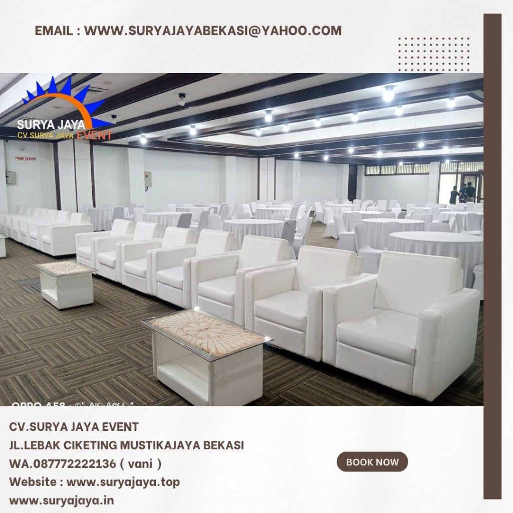Sewa Sofa Putih wisma Serbaguna Senayan (087772222136)