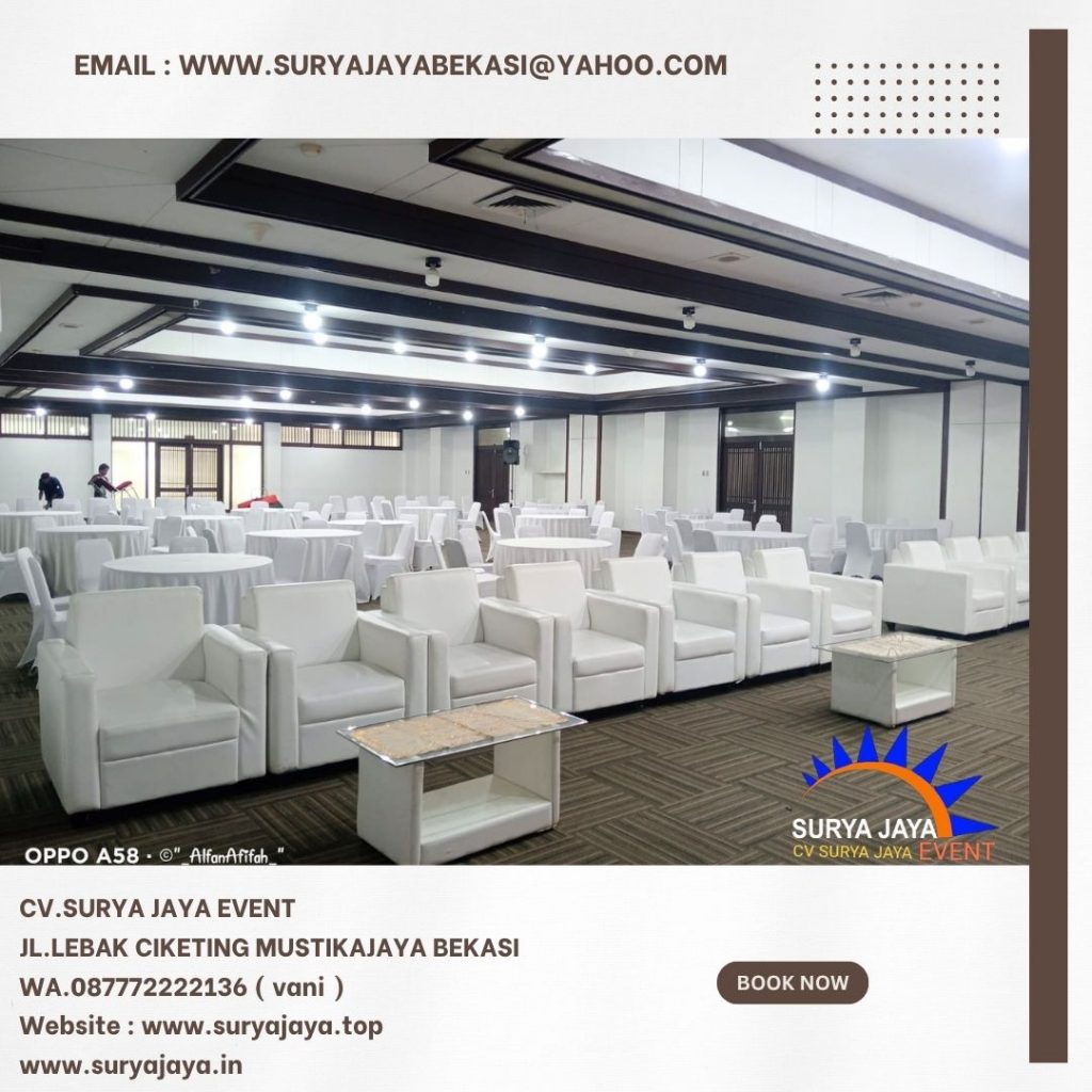 Sewa Sofa Putih wisma Serbaguna Senayan (087772222136)
