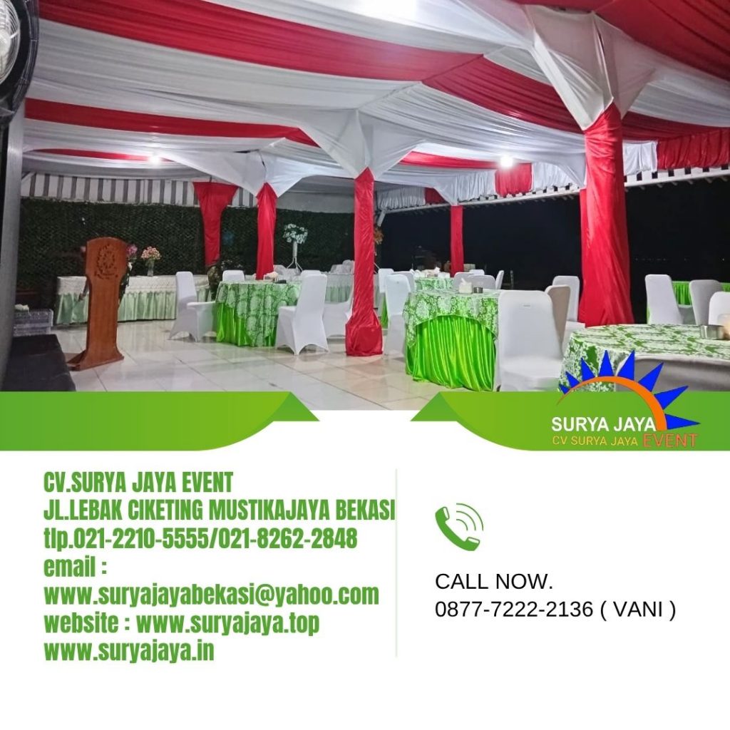 Rental Tenda Dekor Serut Putih Merah Jatiluhur (087772222136)