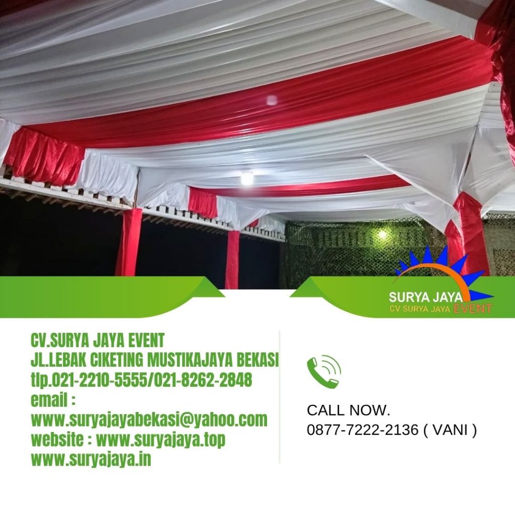 Rental Tenda Dekor Serut Putih Merah Jatiluhur (087772222136)