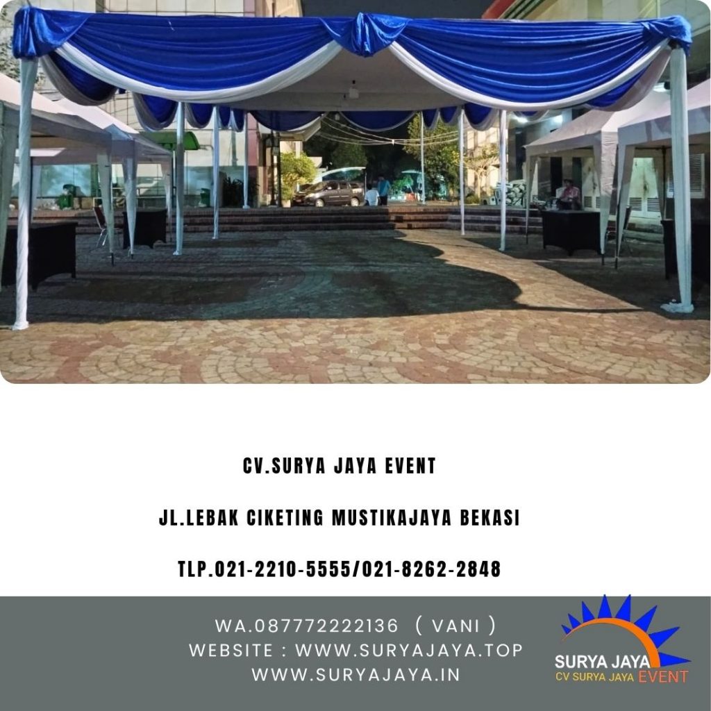 Rental Tenda bazar,Tenda Plafon Rumbai Putih Biru UNJ (087772222136)