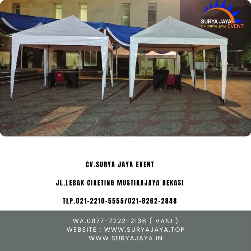 Rental Tenda bazar,Tenda Plafon Rumbai Putih Biru UNJ (087772222136)