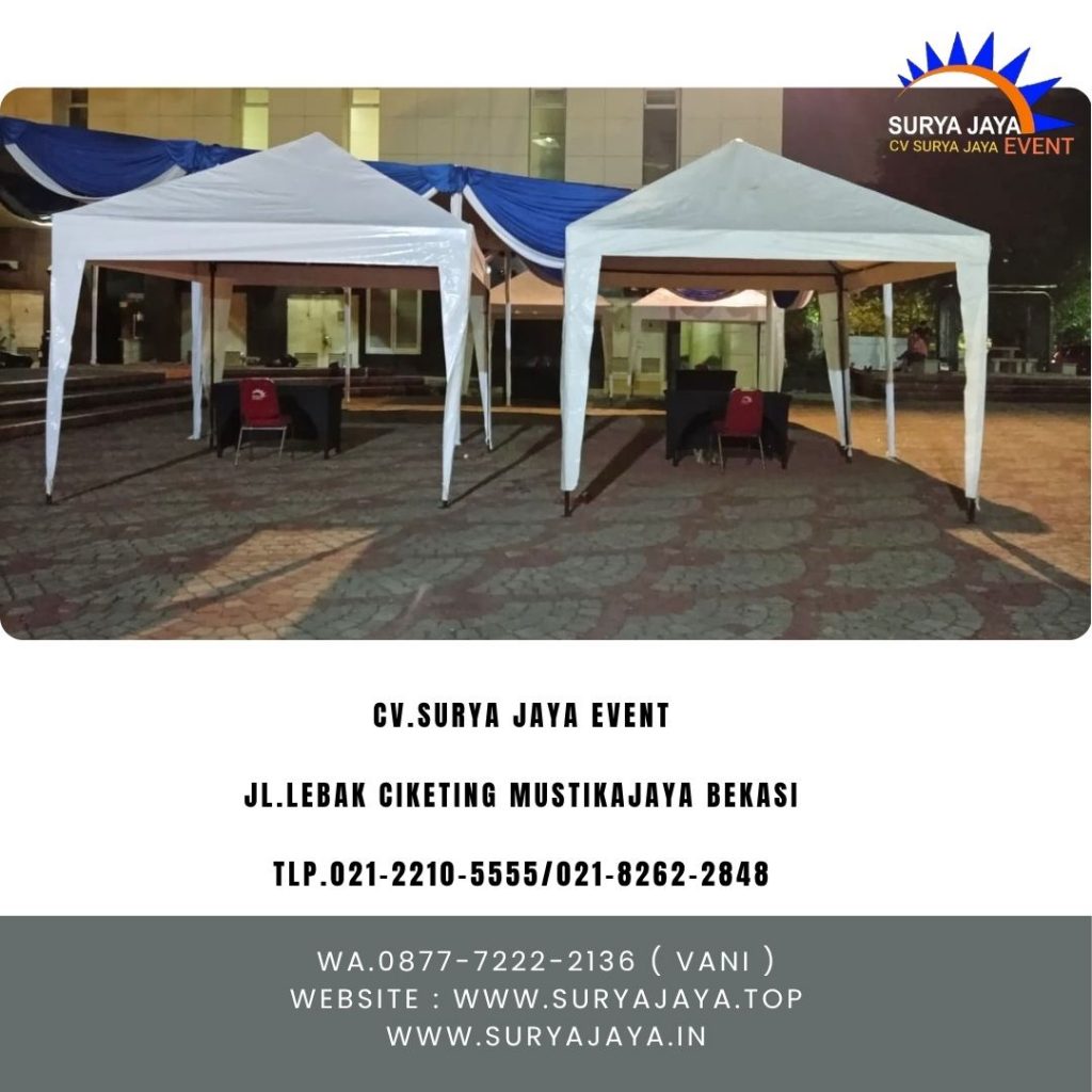 Rental Tenda bazar,Tenda Plafon Rumbai Putih Biru UNJ (087772222136)
