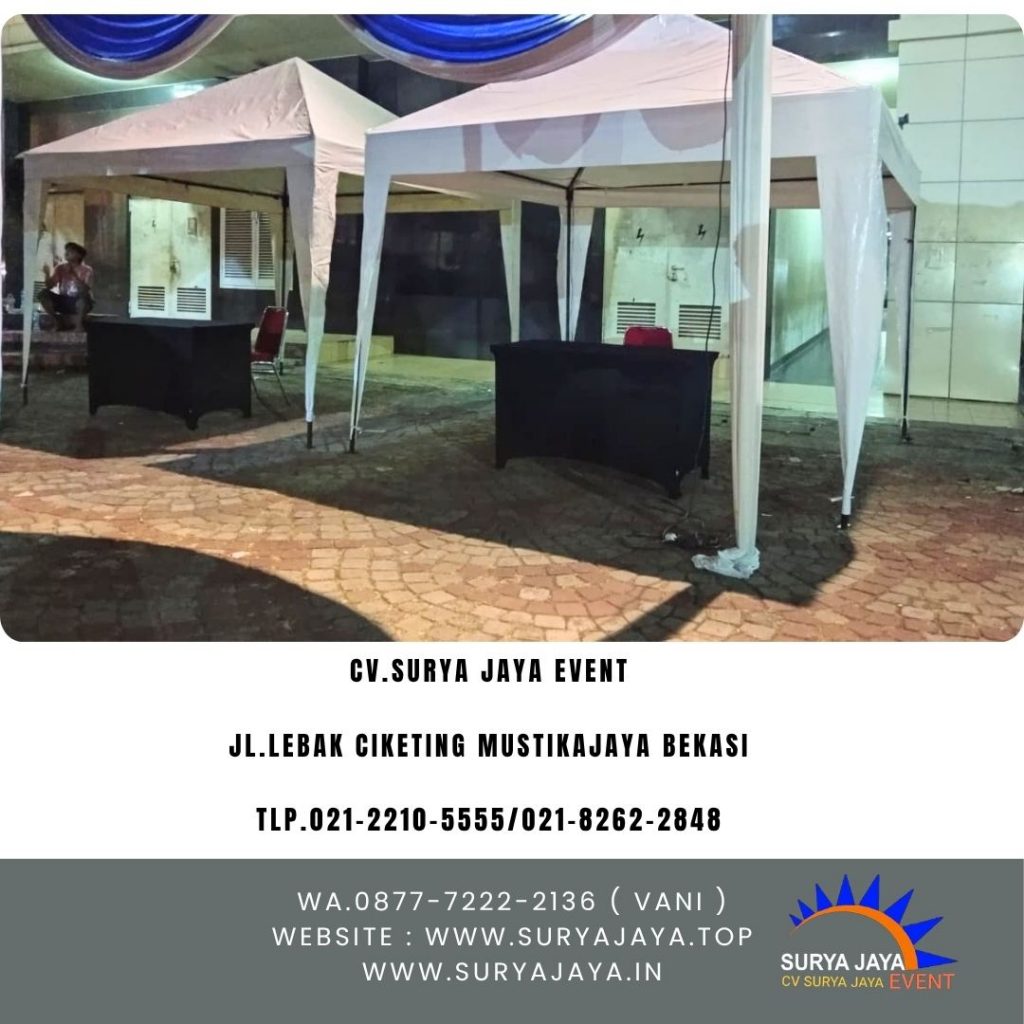 Rental Tenda bazar,Tenda Plafon Rumbai Putih Biru UNJ (087772222136)