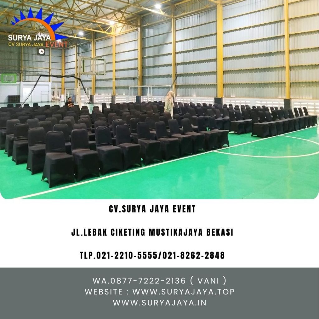 Sewa Kursi Futura Susun Cover Stretch Hitam Jakarta