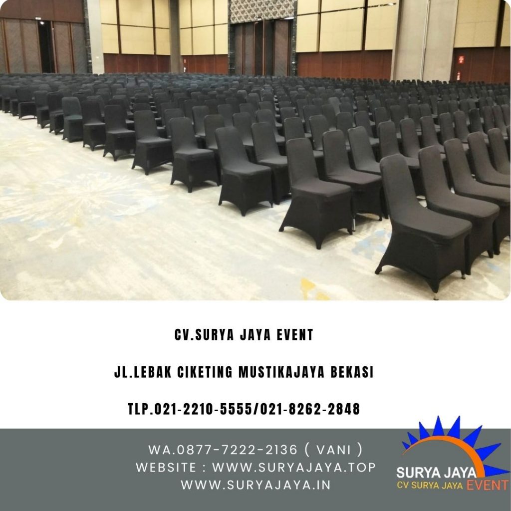 Sewa Kursi Futura Susun Cover Stretch Hitam Jakarta