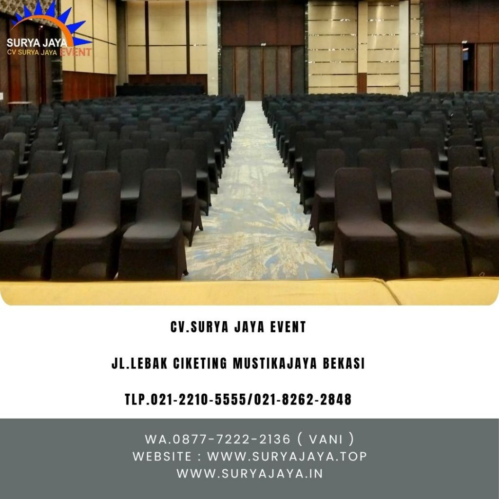 Sewa Kursi Futura Susun Cover Stretch Hitam Jakarta