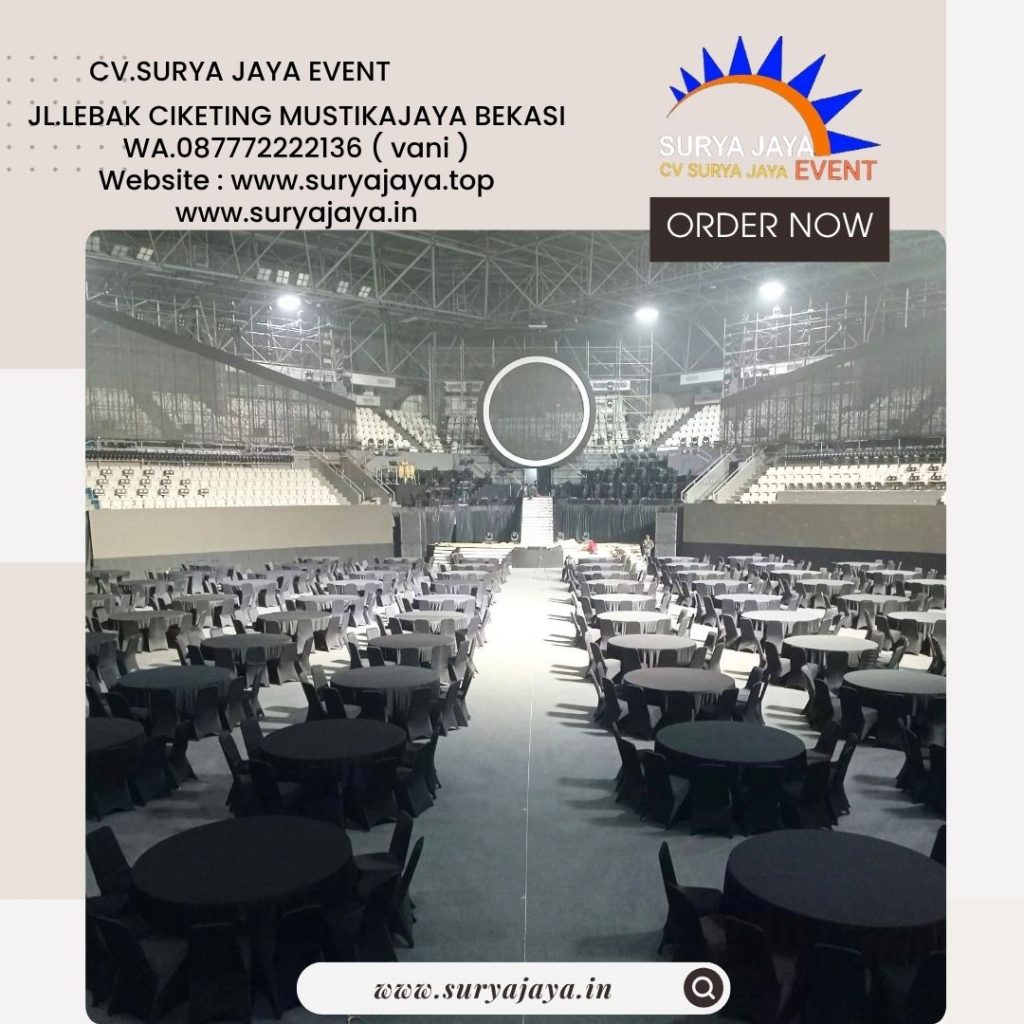Sewa Meja Bundar Dan Kursi Event Tenis Indoor Senayan