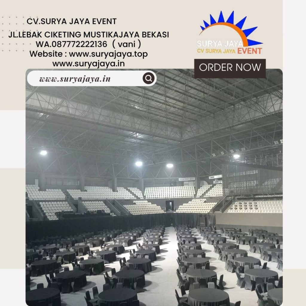 Sewa Meja Bundar Dan Kursi Event Tenis Indoor Senayan