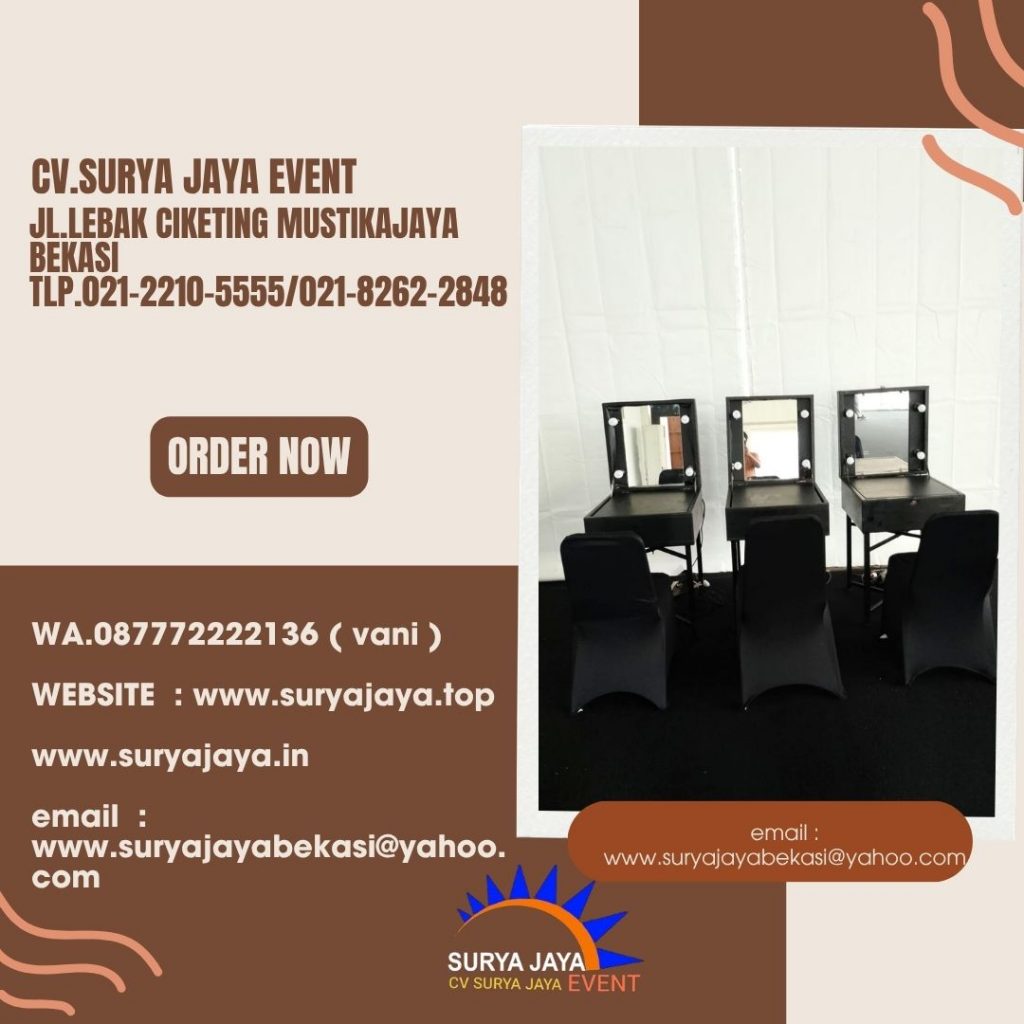 Sewa Meja Rias Portable Hitam Event ICE BSD Tangerang