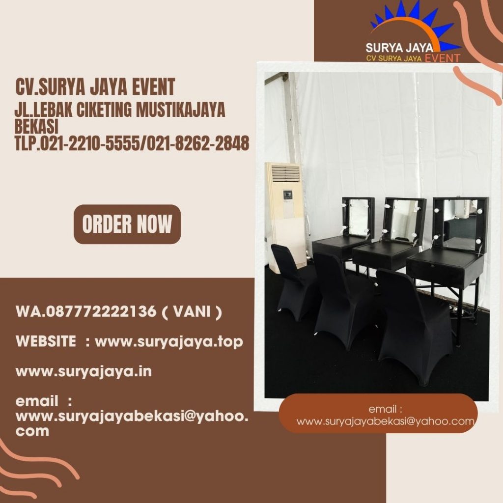 Sewa Meja Rias Portable Hitam Event ICE BSD Tangerang