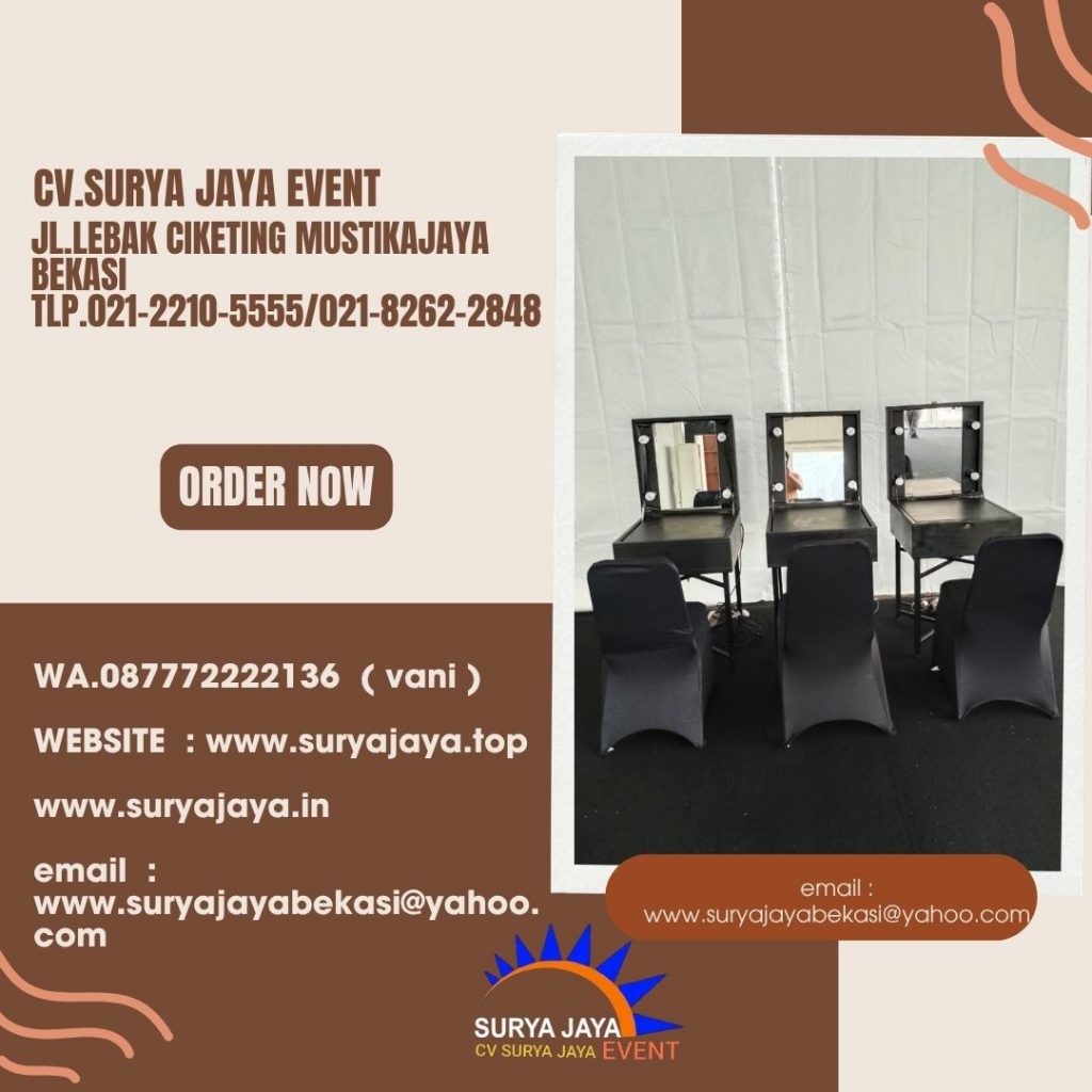 Sewa Meja Rias Portable Hitam Event ICE BSD Tangerang