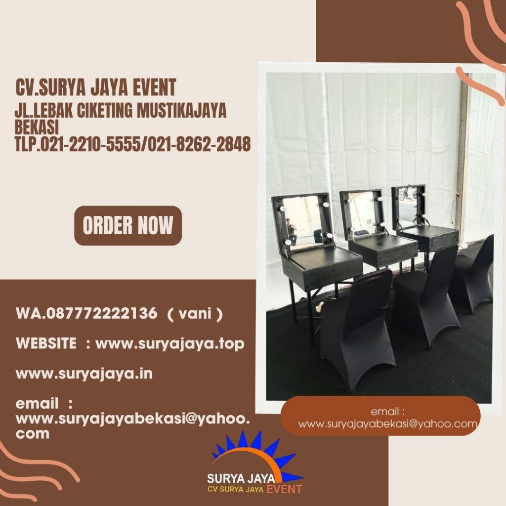 Sewa Meja Rias Portable Hitam Event ICE BSD Tangerang