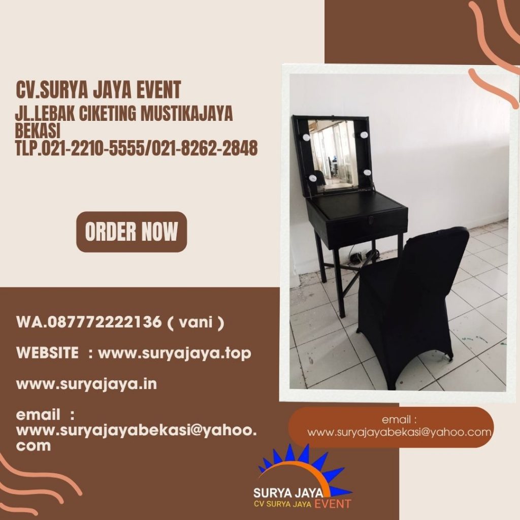 Sewa Meja Rias Portable Hitam Event ICE BSD Tangerang