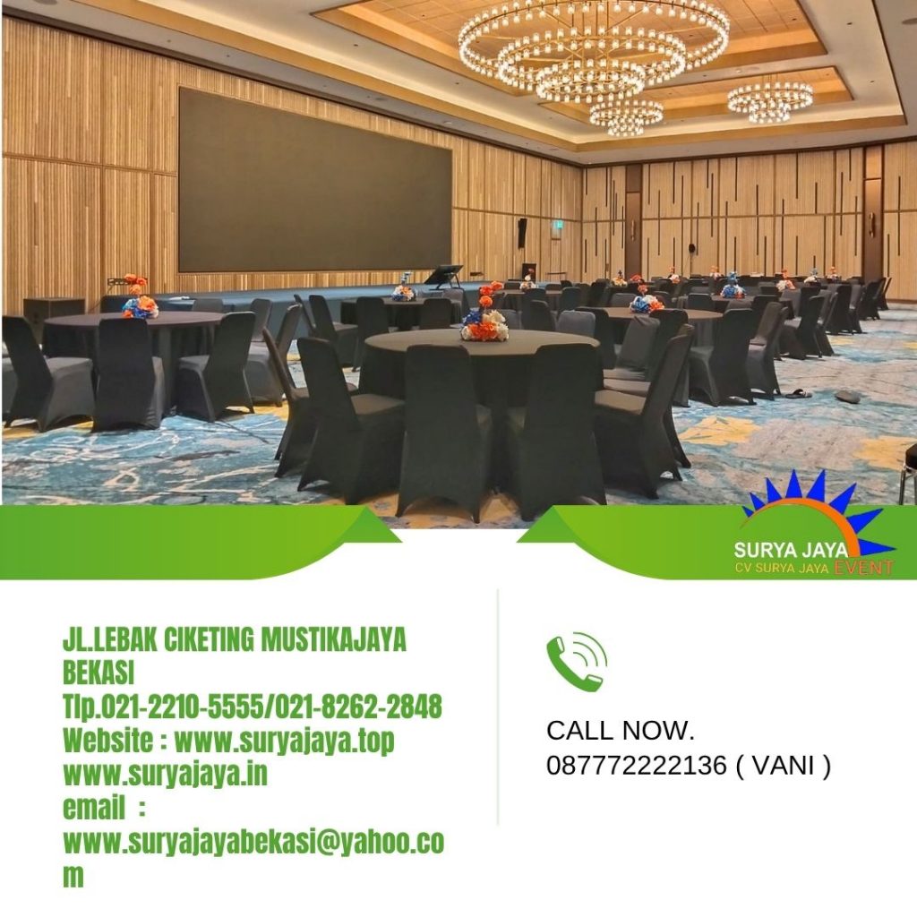 Sewa Round Table Dan Kursi Futura Cover Hitam Event RKP Building Tanah Abang Jakpus