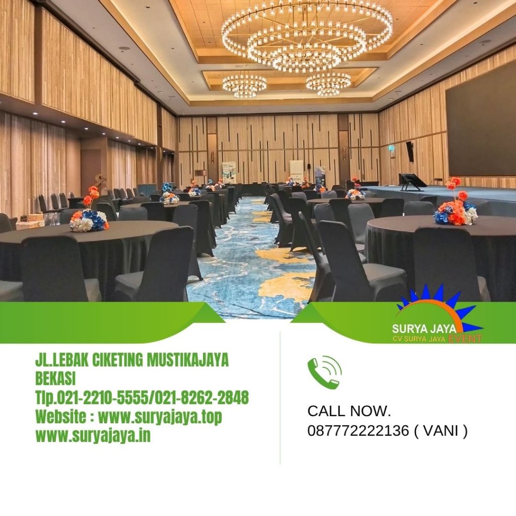 Sewa Round Table Dan Kursi Futura Cover Hitam Event RKP Building Tanah Abang Jakpus