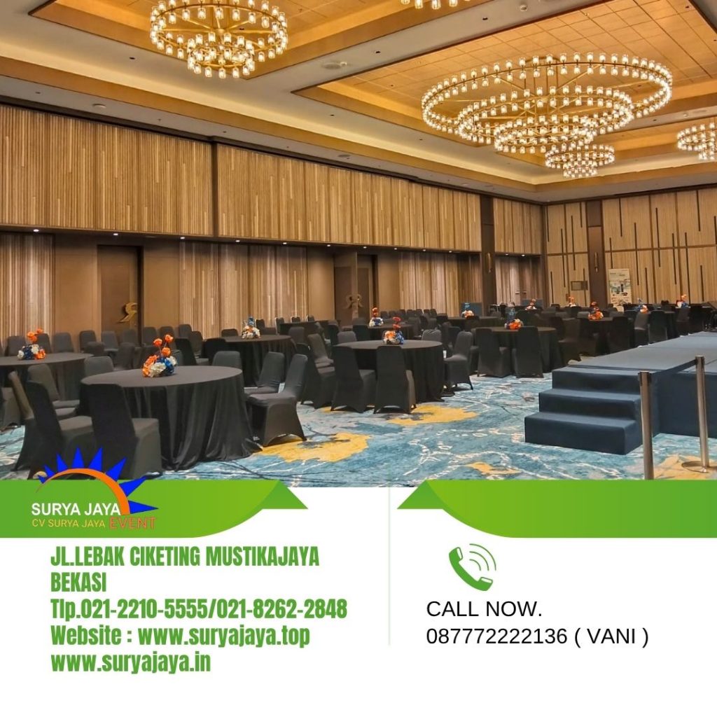 Sewa Round Table Dan Kursi Futura Cover Hitam Event RKP Building Tanah Abang Jakpus